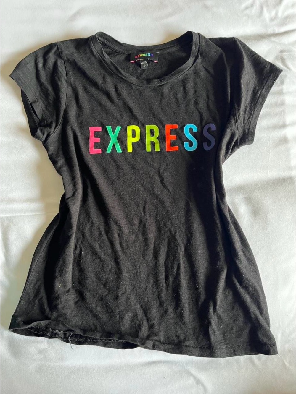 Express Rainbow Graphic Logo Tee
